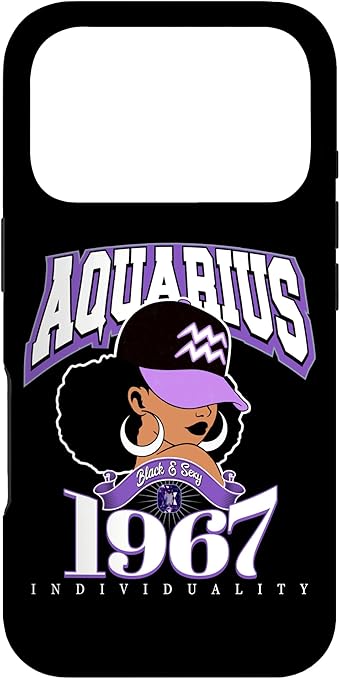 Aquarius 1967 Zodiac Queens Afro Astrology Birthday Case for iPhone 17 Pro - Aquarius Phone Case for men