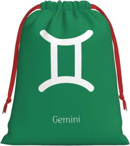NUSDB Gemini Sign Christmas Gift Bags, Santa Wrapping Bags, Xmas Presents Bag With Drawstring, Holiday Party Favors Birthday & Christmas Gift (Large Medium Small) - Gemini Canvas for men
