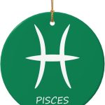 Pisces Sign Christmas Ornaments, Round Ceramic Porcelain Ornaments for Xmas Christmas Tree Decor, Home Ornament Office Decoration Xmas Souvenirs - Pisces Home Decor for men