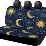 Luxury Car Seat Cushion Cover Compatible with 90% Vehicles Car Accessories for All Seasons - Nonslip Sun Moon Boho Astrology Vehicle Seat Protectors, Car Seat Accessories - Aquarius Car Seat Cover for men