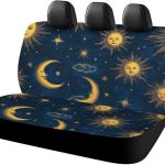 Fashionable Car Seat Cushion Cover Compatible with 90% Vehicles Car Accessories for All Seasons - Waterproof Sun Moon Boho Astrology Seat Pad Protectors, No Tools Needed - Aquarius Car Seat Cover for men