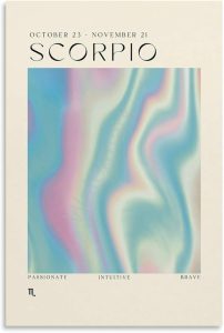 Scorpio Aura Astrology Zodiac Wall Art Poster Canvas Painting Wall Art Poster for Bedroom Living Room Decor 08x12inch(20x30cm) - Scorpio Canvas for men