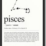 Framed Pisces Zodiac Poster Canvas Print Art, Minimalist Aesthetic Wall Art, Cute Painting, Trendy Pictures, Wall Decoration, Art Print for Bedroom, Dorm Room Home Decor (Blank Framed,12L X16W) - Pisces Canvas for men