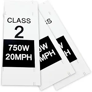 3 PCS Class 2 Ebike Stickers, Quick Identification Number Decal with Class 2 500 W 20 MPH Sign, Weatherproof Removable Frame Sticker Set, Universal Self-adhesive Exterior for E-bike (Black) - Scorpio Sticker for men