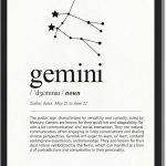 Framed Gemini Zodiac Sign Poster Canvas Print Art, Minimalist Aesthetic Wall Art, Painting, Pictures, Wall Decor, Elegant Art Print for Living Room, Bedroom, Home Decor, Decoration. (Blank Framed,8L"X12W") - Gemini Canvas for men