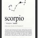 Framed Scorpio Zodiac Poster Canvas Print Art, Minimalist Aesthetic Wall Art, Pictures, Elegant Painting for Dorm Room, Office Decoration, Trendy Home Decor (Blank Framed,12L X16W) - Scorpio Canvas for men