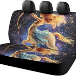 Sagittarius Zodiac Printed Car Back Seat Covers Nonslip Rear Car Seat Protector Decor Fits for Most Cars - Aquarius Car Seat Cover for men