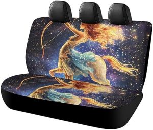 Sagittarius Zodiac Printed Car Back Seat Covers Nonslip Rear Car Seat Protector Decor Fits for Most Cars - Aquarius Car Seat Cover for men