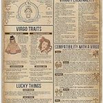 Virgo Knowledge Metal Tin Sign Funny Twelve Constellation Guide Study Poster Zodiac Virgo Retro Bedroom Club Cafe Bar Wall Decoration Sign Plaque Gift For Women Men 8x5.5 Inch - Virgo Poster for men