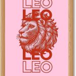 Framed Leo Zodiac Sign Canvas Print Art Modern Wall Art Painting,Cute Pictures for Bedroom, Home Decor,Decoration Dorm Room, Trendy Wall Decor Art Print for Wall Decoration. (Wood Framed,12L X16W) - Leo Canvas for men