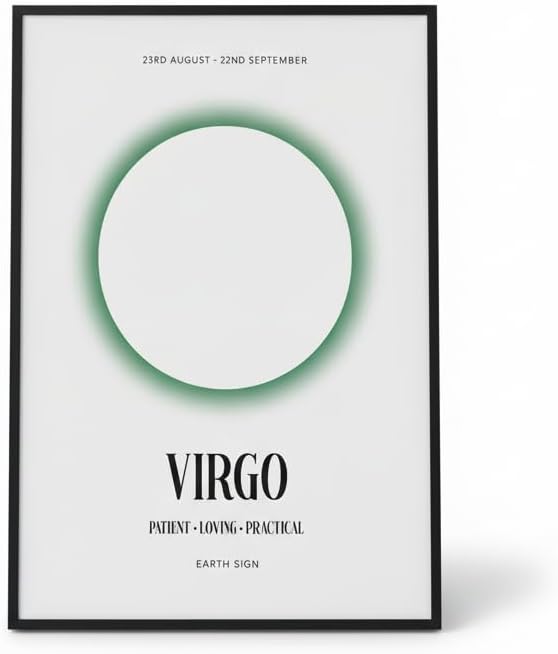 Virgo Zodiac Print Retro Astrology Star Sign Poster - Virgo Poster for men
