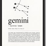 Framed Gemini Zodiac Sign Poster Canvas Print Art Minimalist Aesthetic Wall Art Pictures Trendy Art Print for Living Room Bedroom Home Decor Wall Decoration (Black Framed,12L x16W) - Gemini Canvas for men