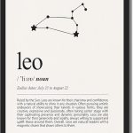 Framed Zodiac Sign Leo Constellation Poster Canvas Print Art Minimalist Aesthetic Wall Art PicturesPainting Cute Art Print for Dorm Room Home Decor Wall Decoration Bedroom (Black Framed,12L x16W) - Leo Canvas for men