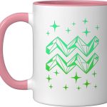 Aquarius Zodiac Sign Ceramic Mug, Pink/White - Aquarius Mug for men