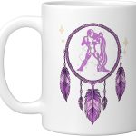 Aquarius Zodiac Sign Ceramic Mug, White - Aquarius Mug for men