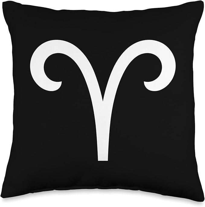 Aries Zodiac Sign Symbol Aries Logo Horoscope Love Aries Throw Pillow - Aries Pillow for men