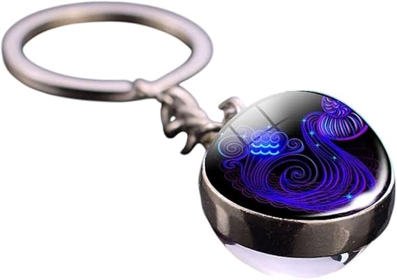 New 2026 12 Zodiac Sign Luminous Keychain Keyring Aries Taurus Gemini Cancer Leo Scorpio Constellation Key Chain Buckle Glowing Gifts Jewelry Fashion Accessories Creative Gift - Aries Keychain for men