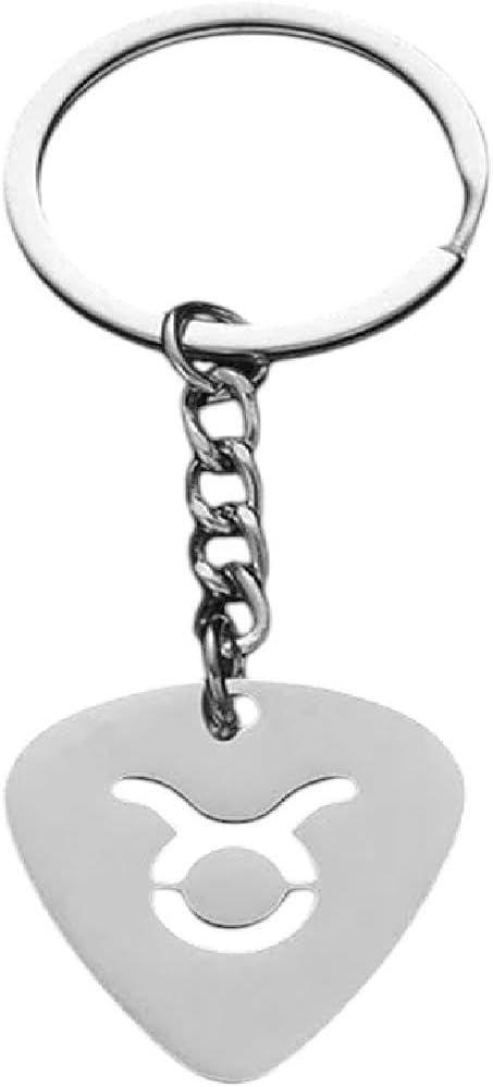 New 2026 Simple 12 Zodiac Sign Pendant Keychains Constellation Jewelry DIY Metal Stainless Steel Taurus Aries Scorpio Keyings Chaveiros Fashion Accessories Creative Gift - Aries Keychain for men