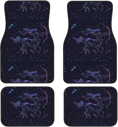 Sagittarius Zodiac Constellation 4 Pieces Car Floor Mats Car Carpets Full Sets Universal Fit for SUV, Vans, Sedans, Trucks All Weather Protection Auto Foot Carpet - Virgo Car Floor Mat for men