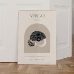 Virgo Zodiac Sign Poster — Boho Astrology Wall Art Print for Home & Gifts - Virgo Poster for men