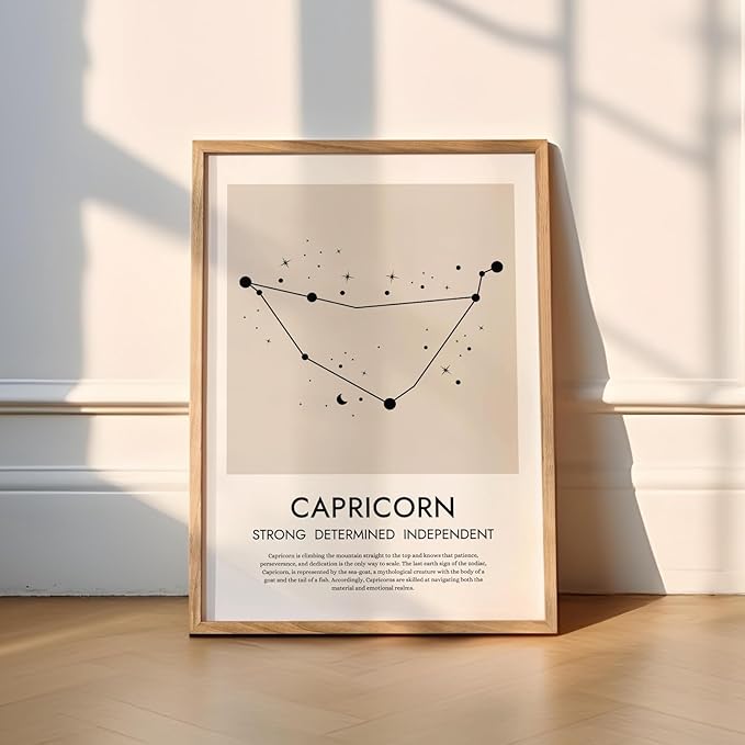 VUVUKU Zodiac Print - 12 Star Signs Astrology Poster | Spiritual Celestial Wall Art (Aries, Taurus, Gemini, Cancer, Leo, Virgo, Libra, Scorpio, Sagittarius, Capricorn, Aquarius, Pisces) - Aries Poster for men