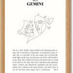 Framed Gemini Zodiac Sign Canvas Print Art Minimalist Aesthetic Trendy Wall Art Wall Decoration Painting Pictures Exquisite Art Print for Living Room Bedroom Dorm Room Home Decor (Wood Framed,12L"x16W") - Gemini Canvas for men