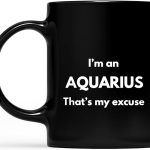 Funny Novelty Coffee Mug for Men and Women I'm an Aquarius That's My Excuse Zodiac Sign Horoscope Mug Black Gift Ideas for Friends Coworkers Boyfriend Girlfriend Wife Husband 11 Oz - Aquarius Mug for men