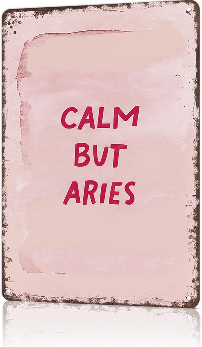 Vintage Metal Tin Sign Aluminum Aries Posters Wall Art for Dorm Home Office Room Decor 8X12inch - Aries Poster for men