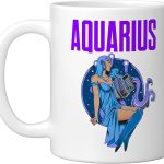 Aquarius Zodiac Sign Astrological Horoscope Birthday Gift Ceramic Mug, White - Aquarius Mug for men