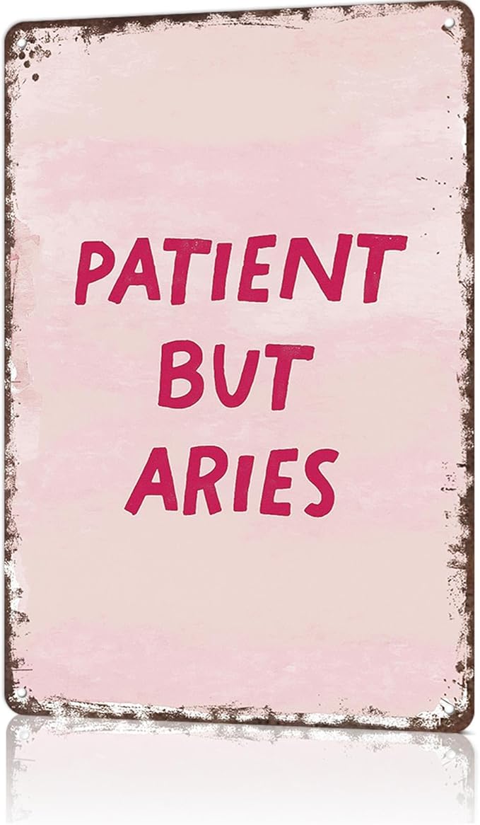 Vintage Metal Tin Sign Aluminum Aries Posters Wall Art for Dorm Home Office Room Decor 8X12inch - Aries Poster for men