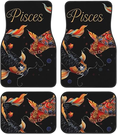 Car Mats Set of 4 Pisces Zodiac Sign Floor Mats for Cars Universal Front Rear Vehicle Rugs Auto Accessories for Truck Sedan - Virgo Car Floor Mat for men