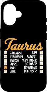 Taurus Merchandise Season Zodiac Sign Astrographic Birthday Case for iPhone 16 - Taurus Phone Case for men
