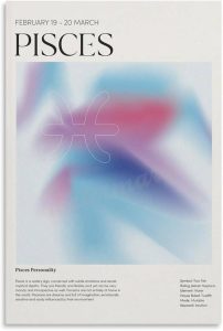 Twelve Signs Pisces Gradient Halo Poster Canvas Painting Wall Art Poster for Bedroom Living Room Decor 12x18inch(30x45cm) - Pisces Canvas for men