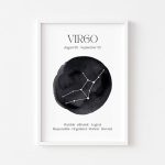 Virgo Zodiac Print - Astrology Wall Art, The Maiden Constellation Poster, Celestial Sign Spiritual Decor - Virgo Poster for men