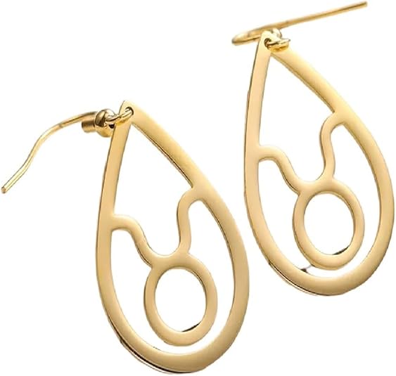 New 2026 Unisex Zodiac Sign 12 Constellation Drop Earrings For Women Stainless Steel Aries Virgo Pendant Jewelry Birthday Decoration Luxury With You Accessories Trendy Women And Men - Aries Earrings for men