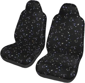 Astrology Constellations Universal Car Seat Covers 2-Piece Set - Stretch-to-Fit Front Seat Protectors for Cars, Trucks & Suvs | Bucket-Style Fit, Breathable - Aquarius Car Seat Cover for men