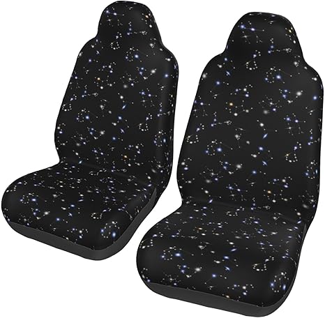 Astrology Constellations Universal Car Seat Covers 2-Piece Set - Stretch-to-Fit Front Seat Protectors for Cars, Trucks & Suvs | Bucket-Style Fit, Breathable - Aquarius Car Seat Cover for men