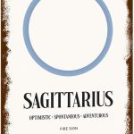 UTINDK Sagittarius Zodiac: Retro Astrology Vintage Metal Sign,Text Art Poster Home Wall Decor, Suitable For Walls, Doors, And Fences，Aluminum Printed Plaque 8×12Inch - Sagittarius Home Decor for men