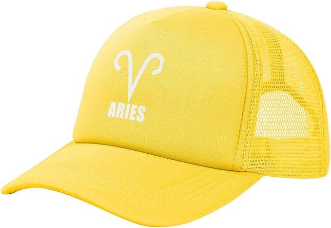 Aries Sign Baseball Cap Canvas Mesh-Back Cap - Aries Canvas for men