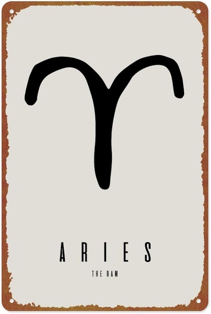 Aries Wall Art Posters Aluminum Metal Sign 8x12 Inch For Living Room Bedroom Bathroom Decoration - Aries Poster for men