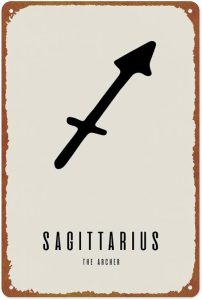 Sagittarius Wall Art Posters Aluminum Metal Sign 8x12 Inch For Living Room Bedroom Bathroom Decoration - Sagittarius Home Decor for men