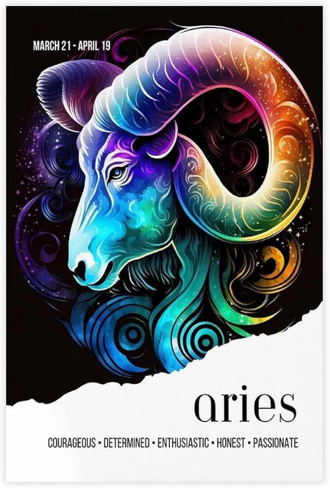 Aries constellation poster Art Wall Decoration Poster Family Bar Restaurant Garage Cafe Art Sign Gift Unframe 12x18inch - Aries Poster for men