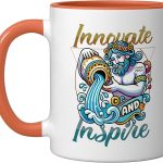 Zodiac Horoscope Aquarius Zodiac Sign Aquarius Ceramic Mug, Orange/White - Aquarius Mug for men