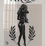 Virgo Zodiac Goddess Wall Art Poster printable celestial sun sign artwork featuring Virgo and The Healer motif for home, office, or bedroom decor - Virgo Poster for men