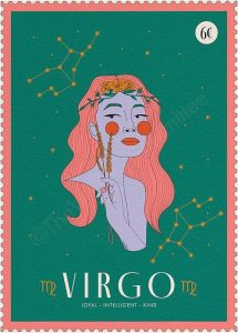Virgo zodiac art print featuring a celestial illustration, a decorative poster for wall decor with Virgo constellation design, astrology wall art for living room or bedroom - Virgo Poster for men