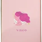 Virgo Zodiac Print Poster Pink Wall Art featuring Virgo symbol and female silhouette, Astrology Star Sign Gift for Her Bedroom Decor - Virgo Poster for men