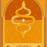 Gemini Zodiac Art Print - Celestial Star Sign Poster for Wall Decor, Astrology Themed Home or Office Artwork, Vintage Orange Gradient - Gemini Canvas for men