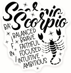 Scorpio Stickers - Zodiac Sign - Horoscope Astrology - Personalized Stickers - 2 Pack 5" Wide Design - Adheres to Laptops, Tumblers, and More – Made in The USA - AQS8828 - Scorpio Sticker for men