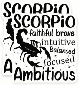 Scorpio Zodiac Stickers - Astrology Sign - Horoscope Gift - 2 Pack - 5" Wide Design - Adheres to Laptops, Tumblers, and More – Made in The USA - AQS9057 - Scorpio Sticker for men