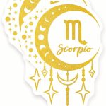 Scorpio Stickers - Zodiac Sign - Astrology Decal - Celestial Art - 2 Pack 5" Wide Design - Adheres to Laptops, Tumblers, and More – Made in The USA - AQS8929 - Scorpio Sticker for men